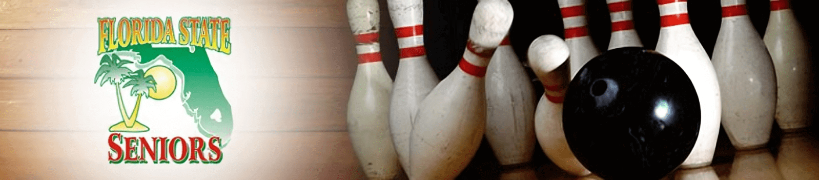 Bowling ball and pins with Florida logo.